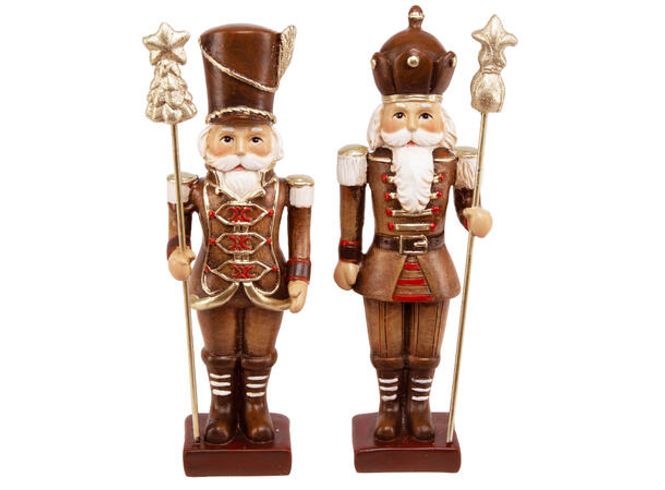 Hovedbilde Tinnsoldat brun m/gull h:15,5cm 2ass