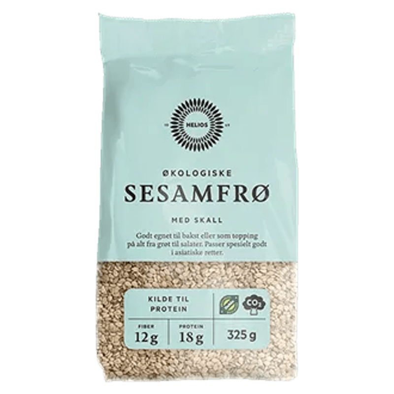 Helios økologiske sesamfrø med skall 325 g