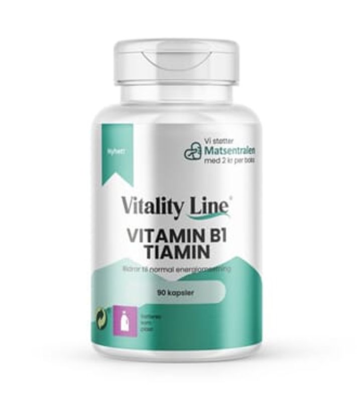 Vitality Line Vitamin B1 Tiamin 90 kapsler