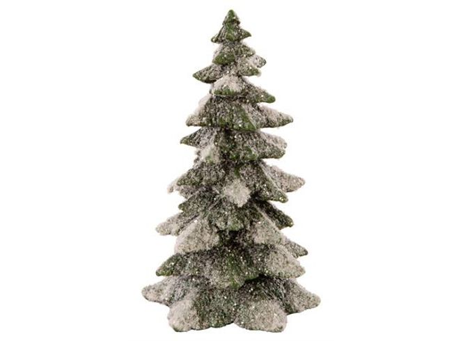 Hovedbilde Juletre grønt m/glittersnø 11,5x25 cm