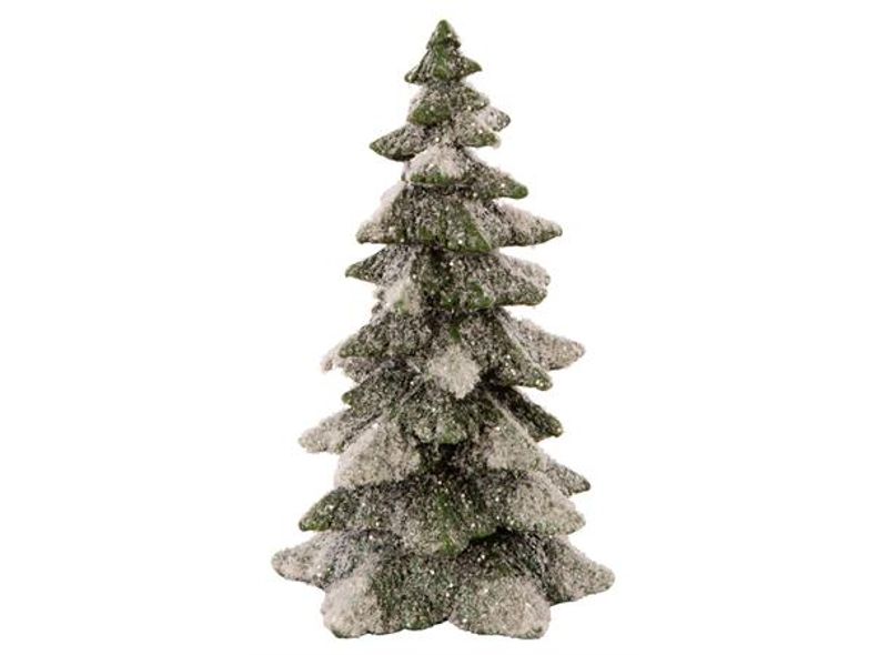 Juletre grønt m/glittersnø 11,5x25 cm