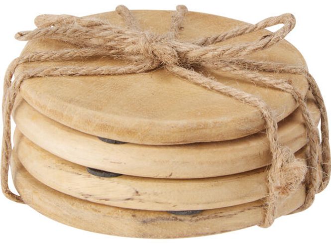 Hovedbilde Glassbrikke (sett à 4 stk) naturfarget mango ...