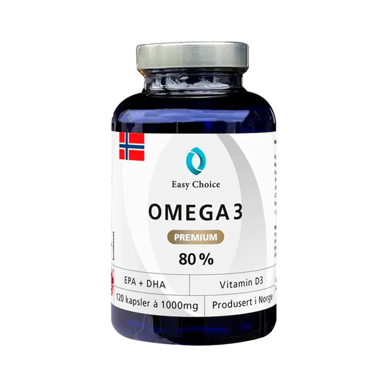 Easy Choice omega-3 fiskeolje 1000 mg 80% 120 kapsler