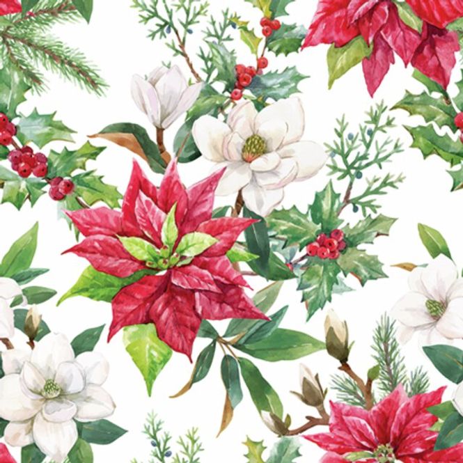 Hovedbilde Servietter Kaffe Christmas florals