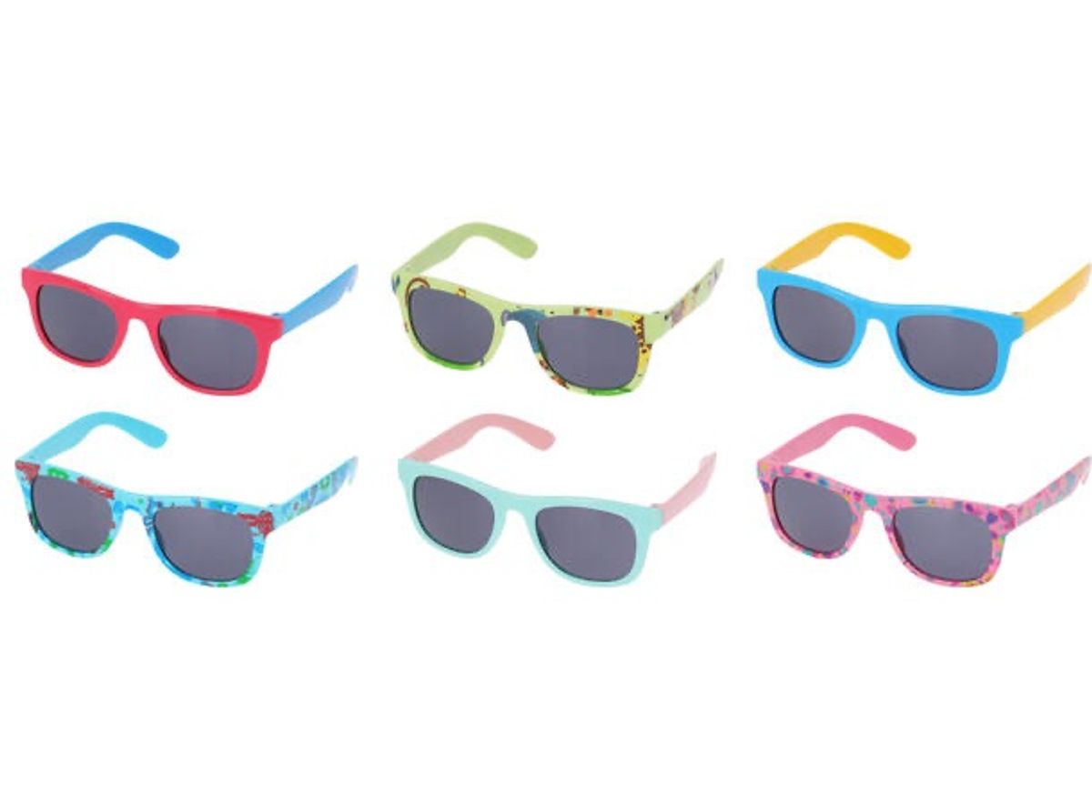 Solbriller barn 12x12x3cm med stoffpose  6ass