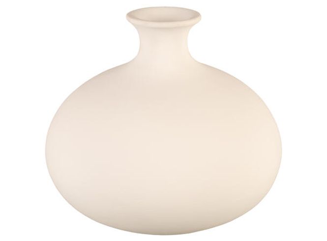 Hovedbilde Vase rund polyresin hvit, 20x20x17,7cm