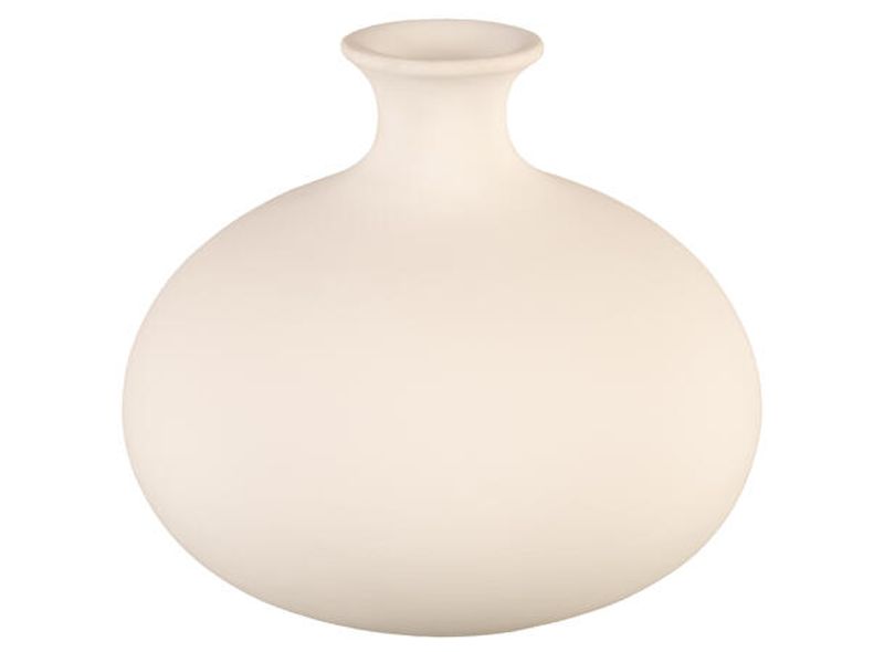 Vase rund polyresin hvit, 20x20x17,7cm