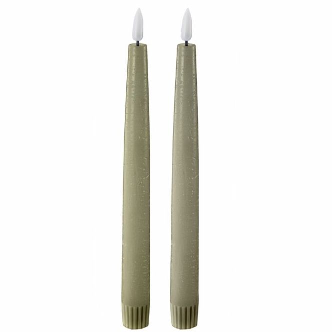 Hovedbilde LED Kronelys 2,2x22 Green Leaf 2pk