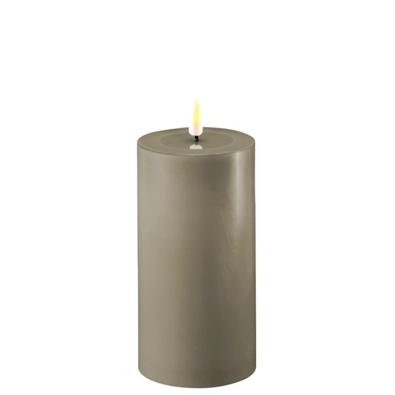 LED batteri Kubbelys (inne), Sandfarget, Ø:7,5 cm, H:15 cm