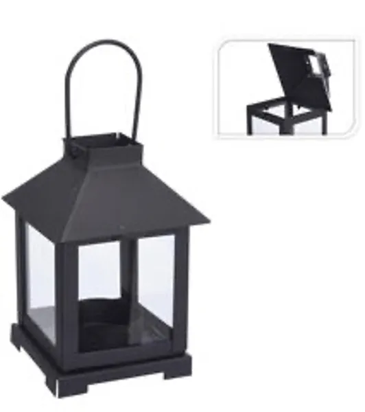 Hovedbilde Lykt matt sort 8x8x11,5cm