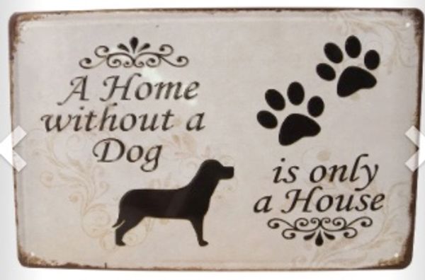 Hovedbilde Metallskilt A HOME WITHOUT A DOG..., 20 x 30 cm