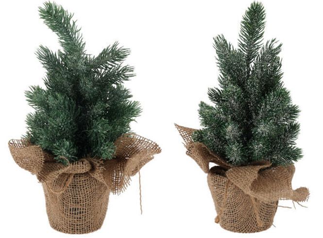Hovedbilde Juletre grønn furu jutesekk 19x30cm 2ass