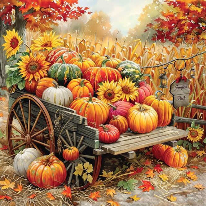 Hovedbilde Servietter Kaffe Pumpkin harvest