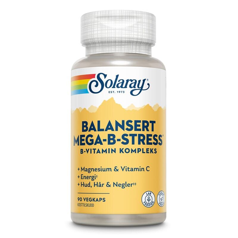 Solaray balansert Mega-B-Stress 90 kapsler