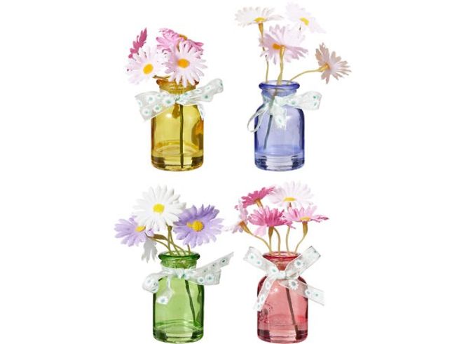Hovedbilde Vase m/blomster 4x10cm 4ass