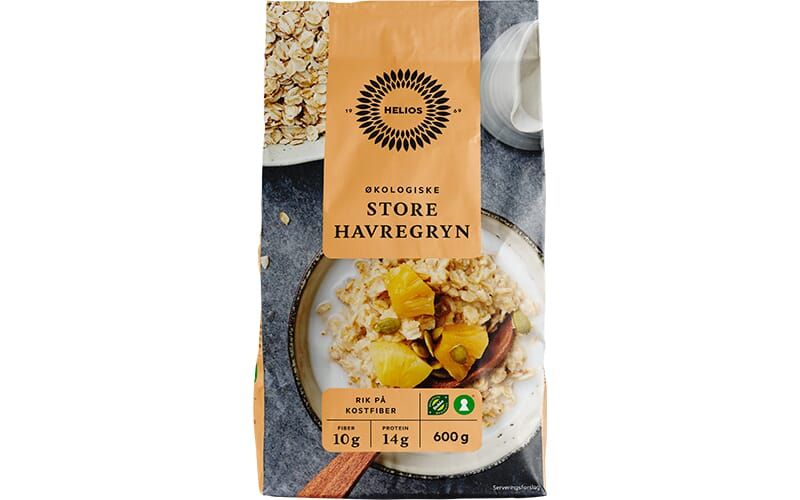 Helios økologisk store havregryn 600 g