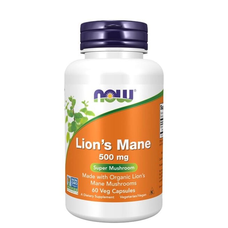 Now Lion's Mane 500 mg, 60 kapsler