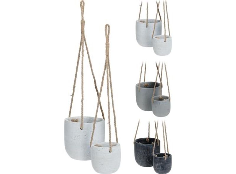 Henge potte sort 15 cm 