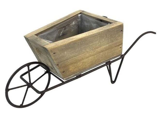 Hovedbilde Trillebår natur tre/metall 48x19,5x19cm