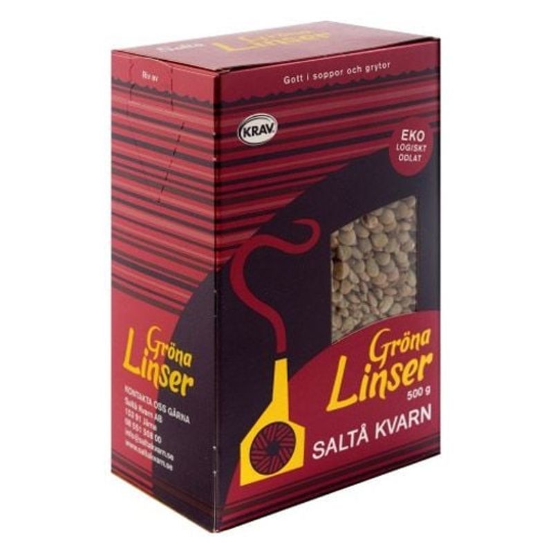 Saltå Kvarn grønne linser 500 gr økologisk