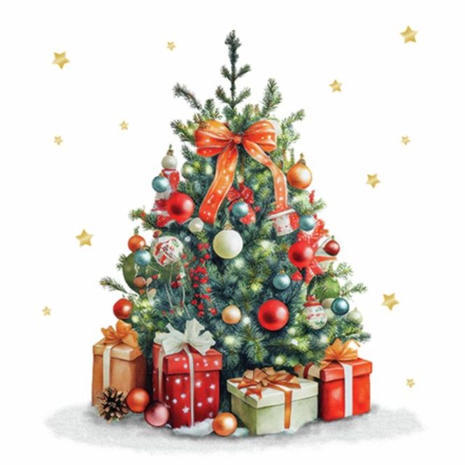 Hovedbilde Servietter kaffe - Decorated Christmas tree