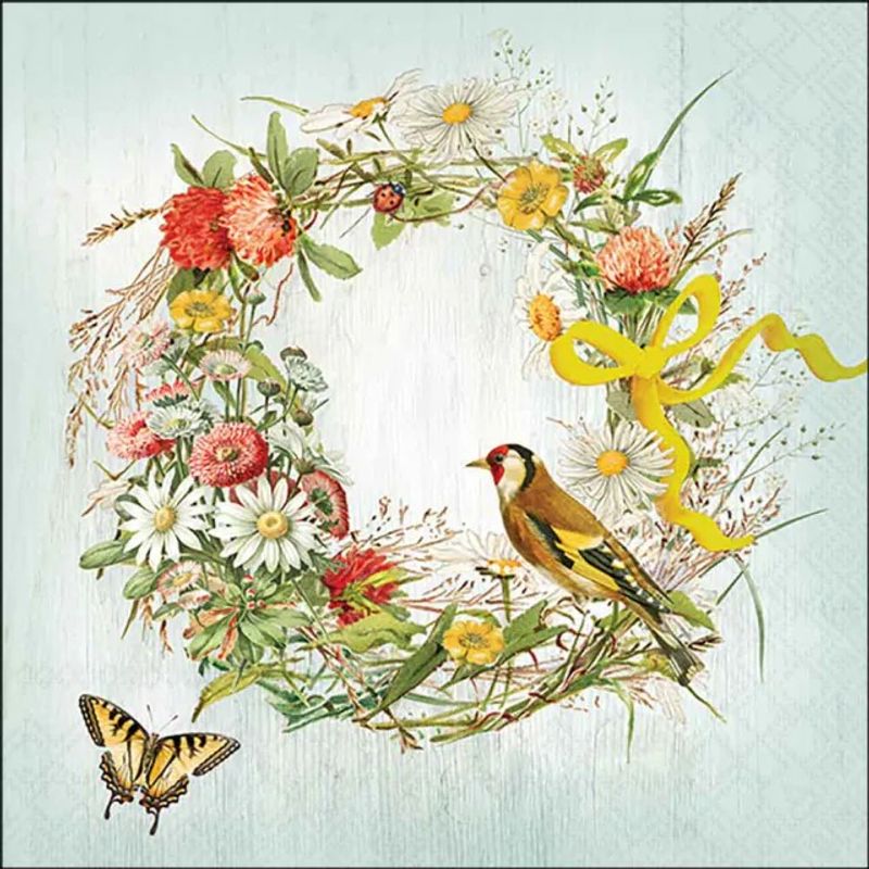 Servietter lunsj Wreath with ribbon 