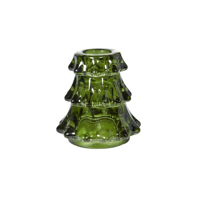 Hovedbilde Lysestake 8x8 cm, grønn glass