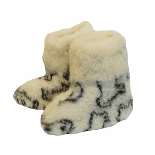 Hovedbilde Ull Norge barnetøfler mønstret grå str 33/34 (7-9 ...