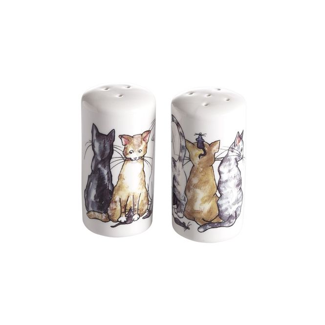 Hovedbilde Salt/Pepper sett Katt, H:8 cm