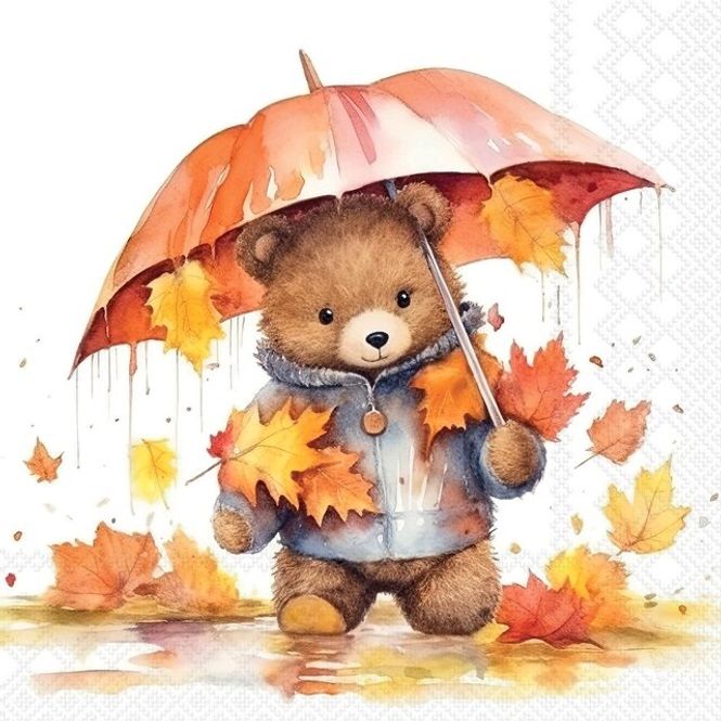 Hovedbilde Napkin Kaffe Umbrella bear