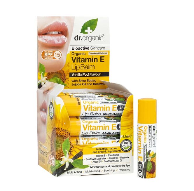 Hovedbilde Dr. Organic vitamin E leppepomade 5,7ml